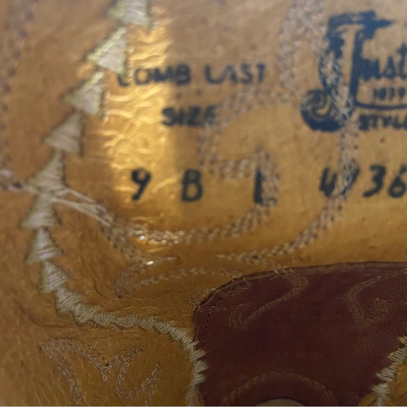 JUSTIN Cowboy Boots, Leather Western Coastal Cowgirl - Picture 7 of 10